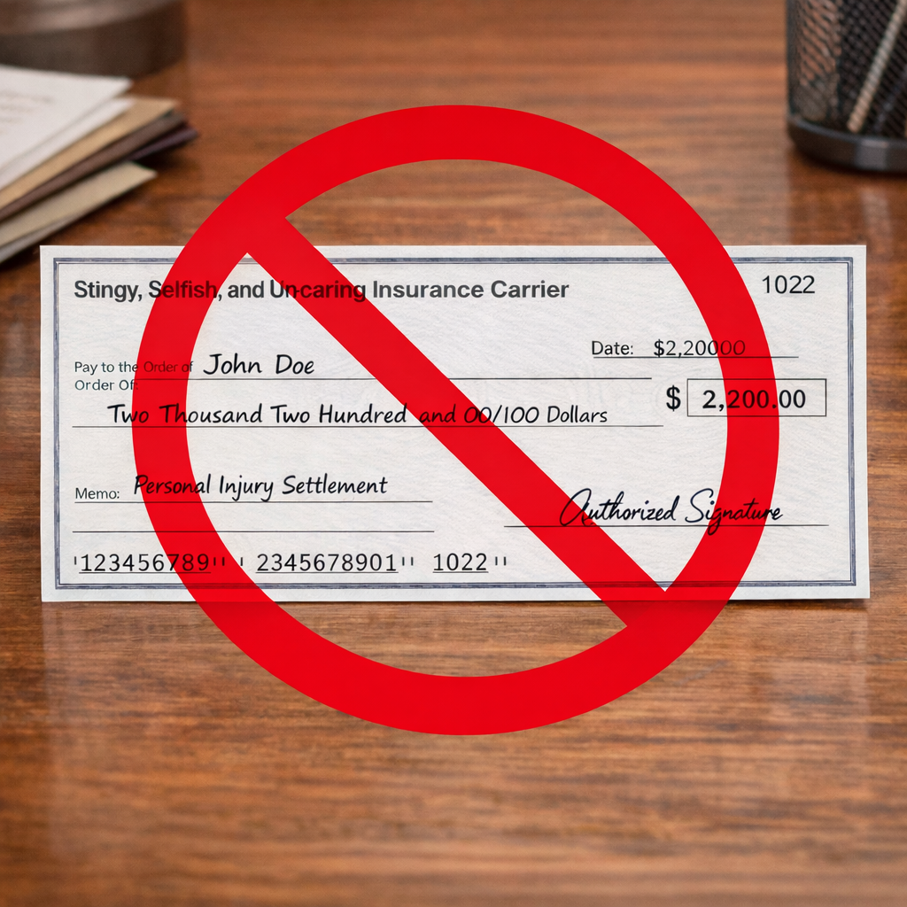 Low ball insurance offer on a car accident case do not accept